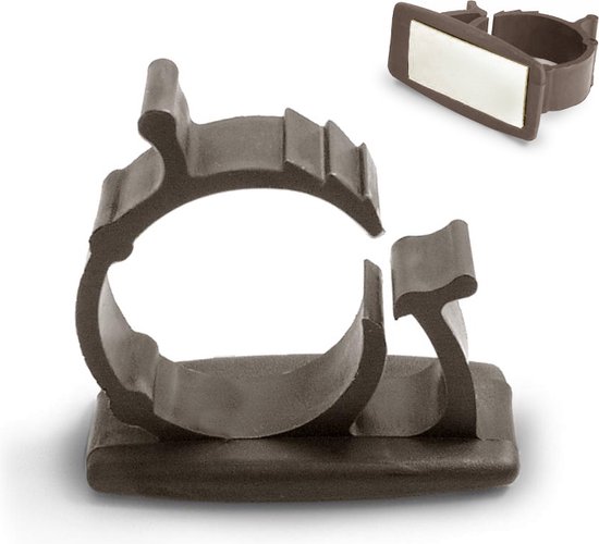 FSW-Products - Organisateurs de câbles - 10 pièces Clips de câble autocollants - Clips de Clips de câble - Pinces à Pontets - Attache-câbles - Zwart