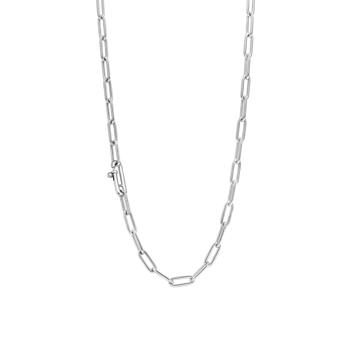 TI SENTO Dames Ketting - 925 zilver - Zirconia wit - Maat 80 - 3947ZI