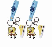 Sponge Bob Sleutelhanger Set van 2 - Met Silicoon Hendel - Schoenen Model