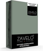 Zavelo Hoeslaken Katoen Strijkvrij Groen - Lits-jumeaux (180x200 cm) - Hoogwaardige Kwaliteit - Rondom Elastisch - Perfecte Pasvorm