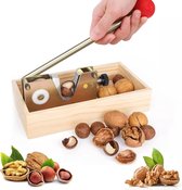 Notenkraker, notenkraker voor walnoten, verstelbare walnotenkraker, met hefboomfunctie, eenvoudig pellen van verschillende noten, geschikt voor walnoten, macadamia, hazelnoten, pecannoten, groot