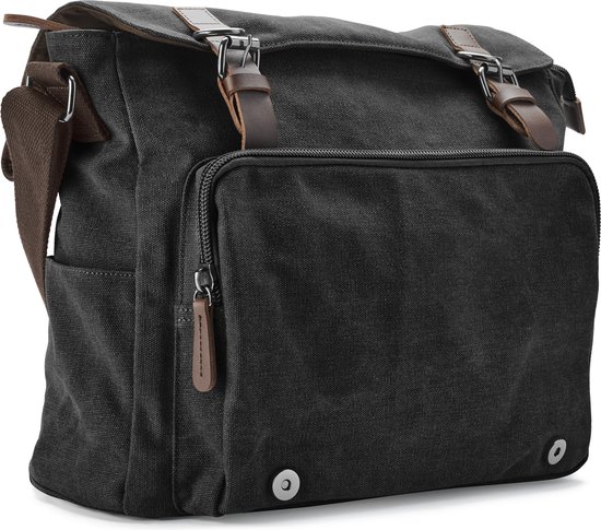 Sacoche en toile gris foncé