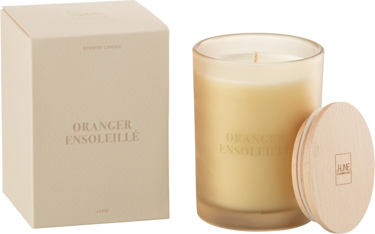 J-Line geurkaars Accords Essentiels - Oranger Ensoleillé - geel - 38U