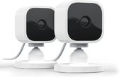 Blink Mini: Compacte slimme beveiligingscamera voor binnen, 1080p HD, nachtzicht, bewegingsdetectie, tweerichtingsaudio, Blink Abonnement gratis proefperiode — 2 camera’s