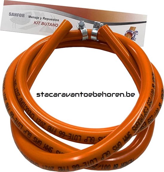 Gasslang 5 m voor propaan en butaan, G1/4 inch x G1/4 inch linkse