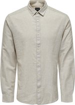 Only & Sons Chemise Onscaiden Ls Solid Linen Shirt Noos 22012321 Chinchilla Men Size - XL