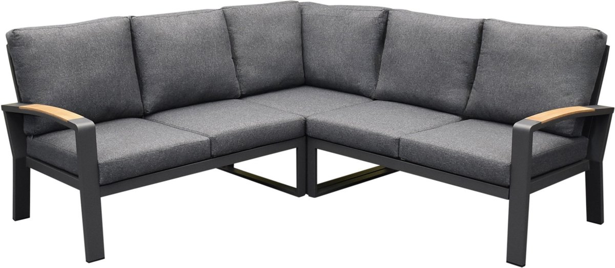 AVH-Collectie Costa Rica hoek loungeset 3 delig aluminium antraciet