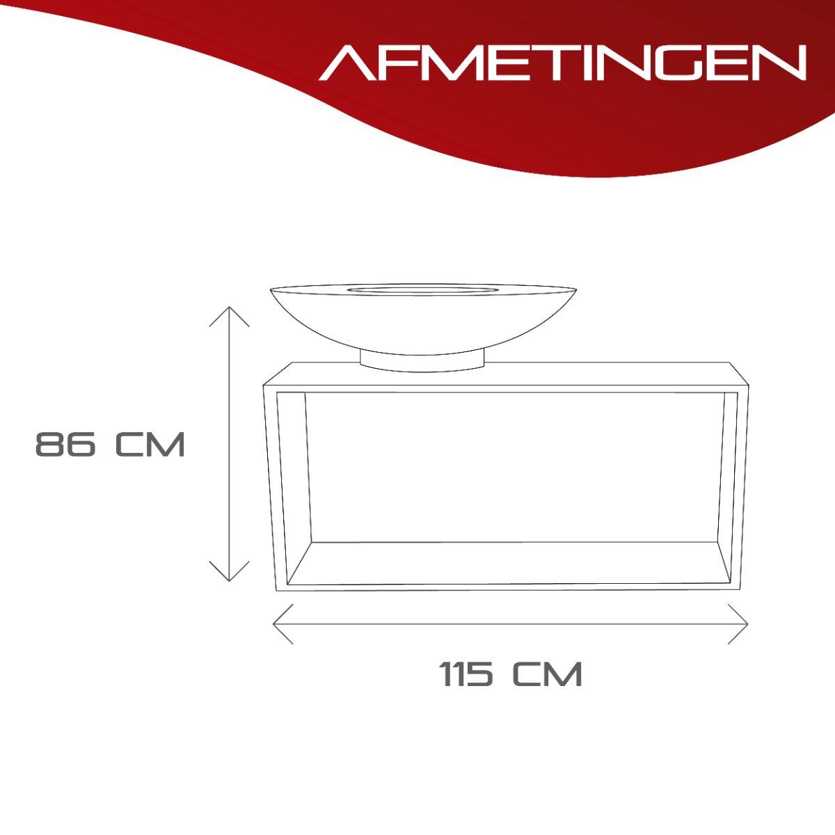 RedFire Onyx Fire Bowl BBQ with Log Store - Ø 80 cm - Black