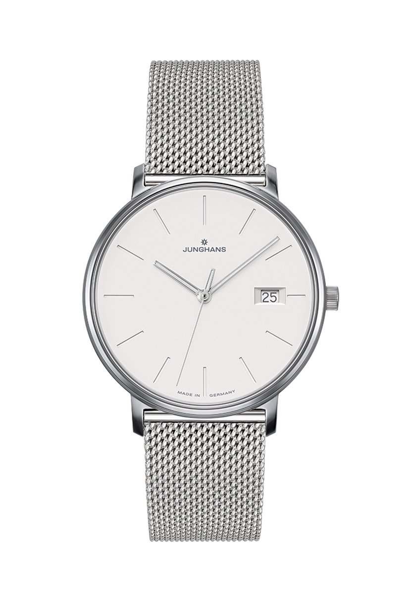Junghans Form Damen 47-4851.44 - dames horloge - luxe - zilverkleur - blauw - cadeautip
