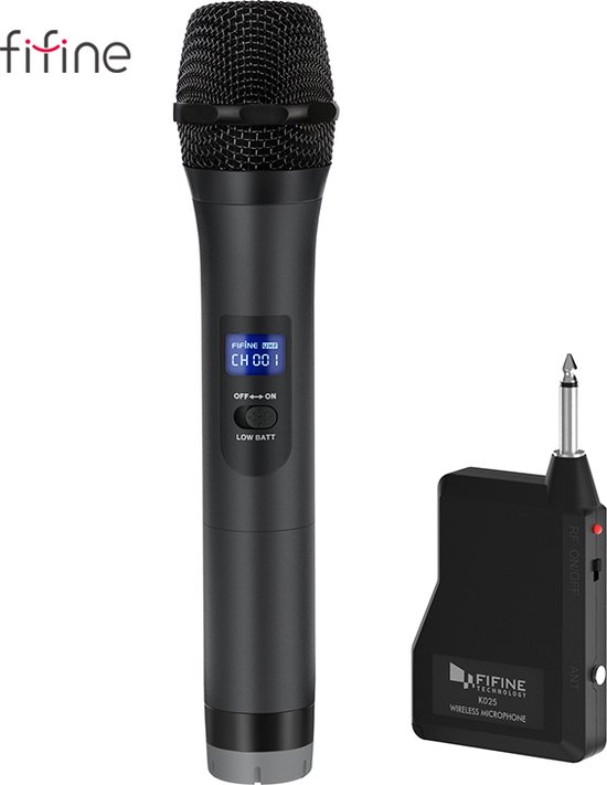 Draadloze microfoon, Professionele Karaoke Microfoon Set Systeem met Draagbare Ontvanger, Dual Channel met 2 Handheld Microfoons, voor Familie Feest, Kerk, Karaoke, Zakelijke Vergadering