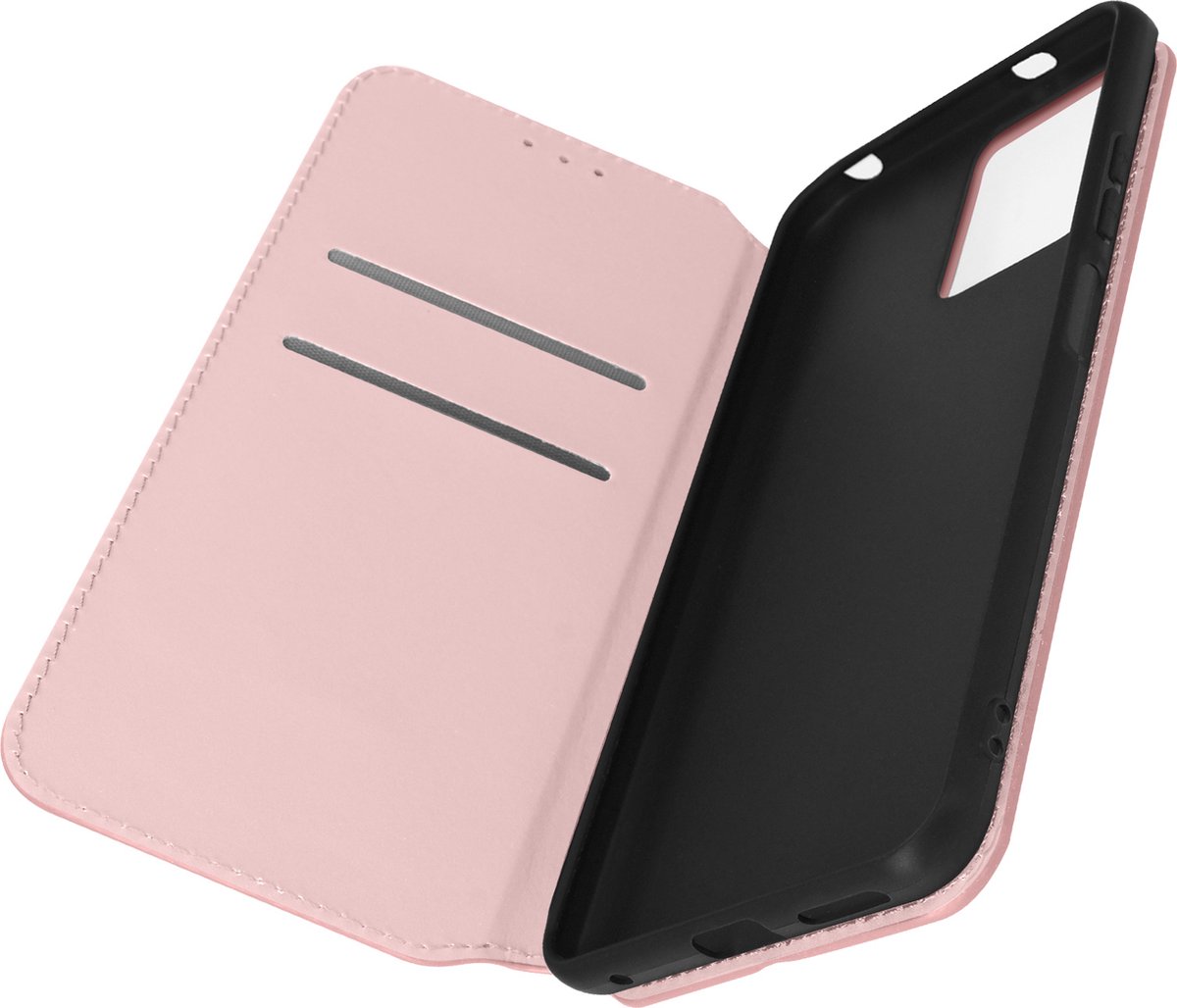 Avizar Étui pour Redmi Note 12 4G clapet magnétique porte-carte support vidéo, Roze