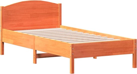 vidaXL-Bedframe-met-hoofdbord-massief-grenenhout-wasbruin-75x190-cm