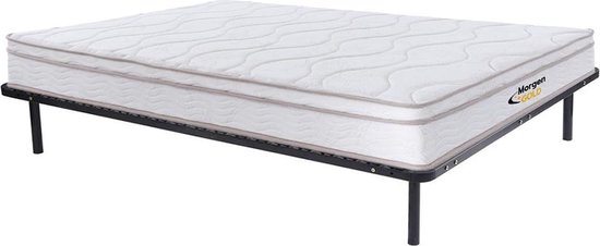 Morgengold Set sommier à lattes et matelas à ressorts 3 zones de couchage et mémoire de forme WOLKENTANZ de MORGENGOLD - 160x200 cm L 200 cm x H 24 cm x P 160 cm