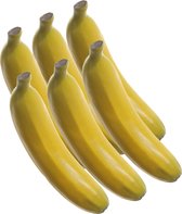 Kunstfruit decofruit - 6x - banaan/bananen - ongeveer 18 cm - geel - namaak fruit/fruitschaal