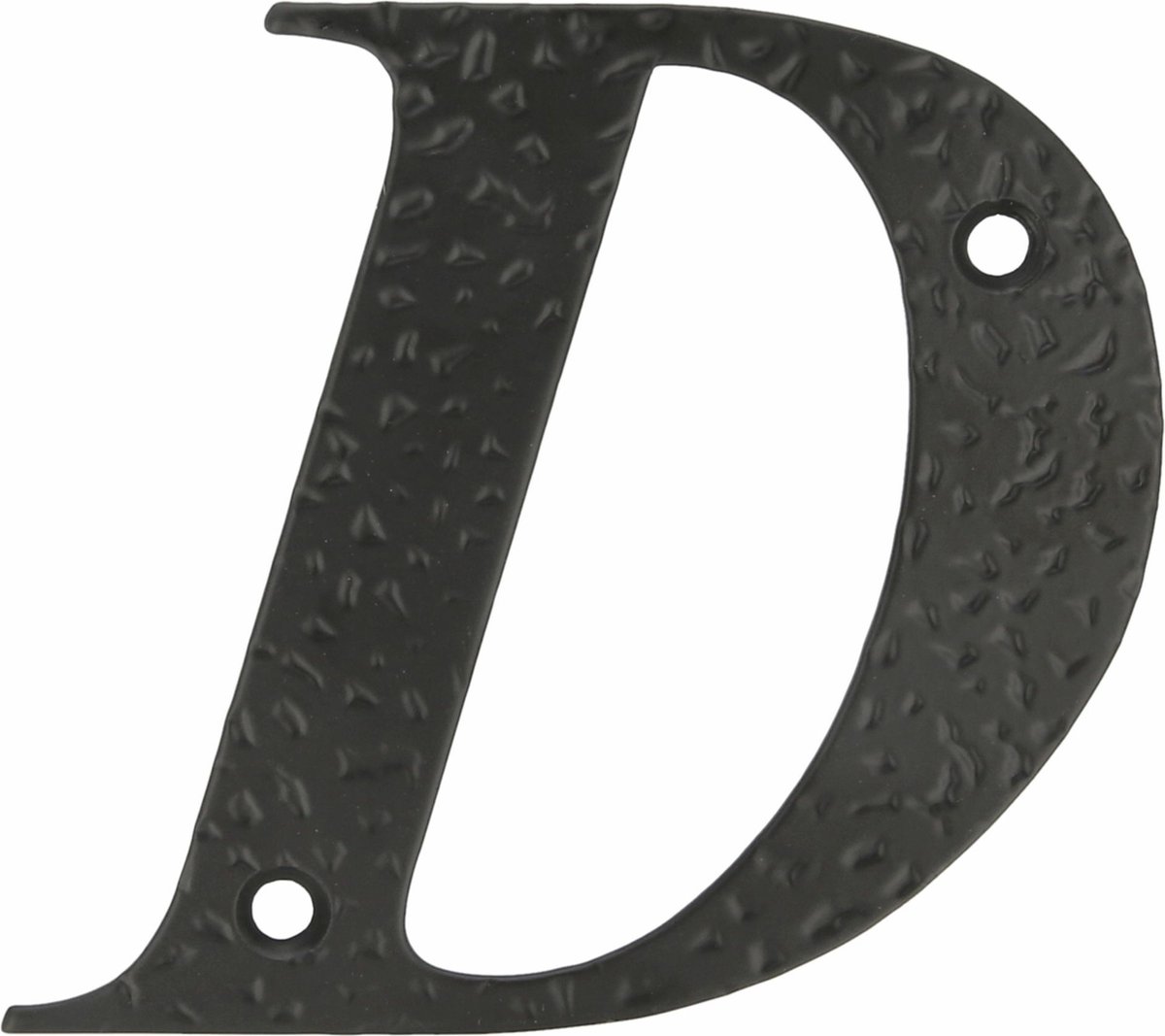 AMIG Huisnummer/letter D - massief gesmeed staal - 10cm - incl. bijpassende schroeven - zwart