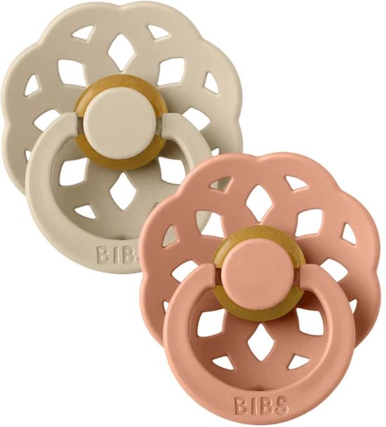 BiBS - Boheme Pacifier - Stage 2 Fopspeen - 2 stuks - Vanilla / Peach van BIBS — afbeelding 4