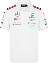 Mercedes Teamline Polo Wit 2024 L - Lewis Hamilton - George Russel - Formule 1