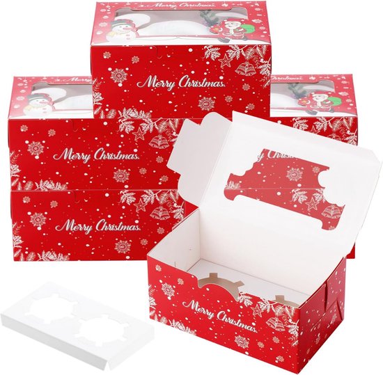 12 stuks kerstkoekjesdoospapier voor het verpakken van taarten en gebak