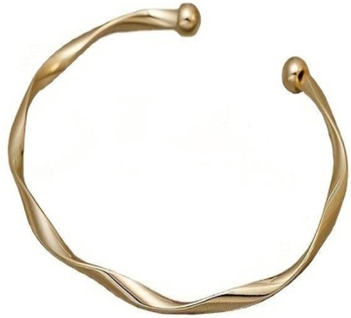 Dames Geometrische Gedraaide Armband,Goudkleurig - Dames Armband bangle goldplated -Armband - Cadeau - Stijlvol - Goudkleurig