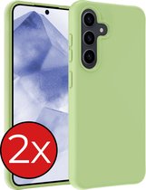 Hoesje Geschikt voor Samsung A55 Hoesje Siliconen Case Hoes - Hoes Geschikt voor Samsung Galaxy A55 Hoes Cover Case - Groen - 2 PACK
