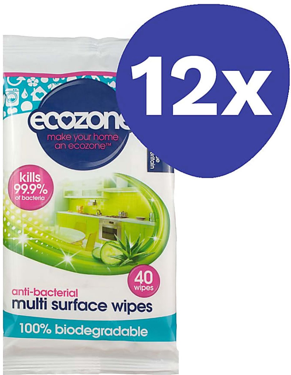 Goedkoopste Ecozone AntibacteriÃ«le doekjes (12x 40 stuks