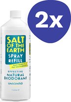 Salt of the Earth Deodorant Spray Parfumvrij Refill (2x 500ml)