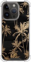 Casimoda® hoesje - Geschikt voor iPhone 13 Pro - Palmbomen - Shockproof case - Extra sterk - TPU/polycarbonaat - Zwart, Transparant
