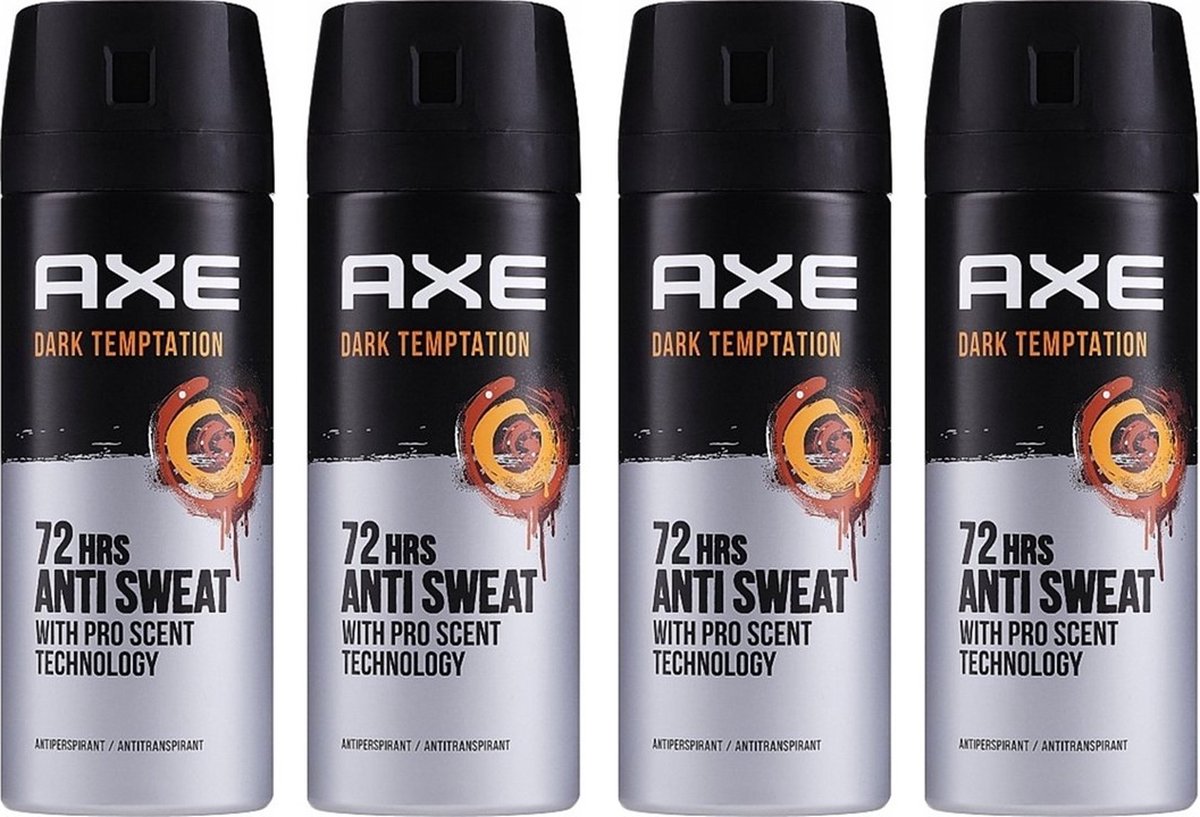 Goedkoopste AXE Deo Spray - Dark Temptation Dry - 4 x 150 ml