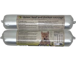 Carnis gestoomde vleesworst puppy/junior 400 gram x 24 stuks