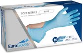 Voordeelverpakking handschoenen 5 x Eurogloves soft-nitrile poedervrij blauw - Medium 200 stuks
