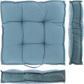 Unique Living | Box kussen Belvi 43x43x7cm light blue | Kussen woonkamer of slaapkamer
