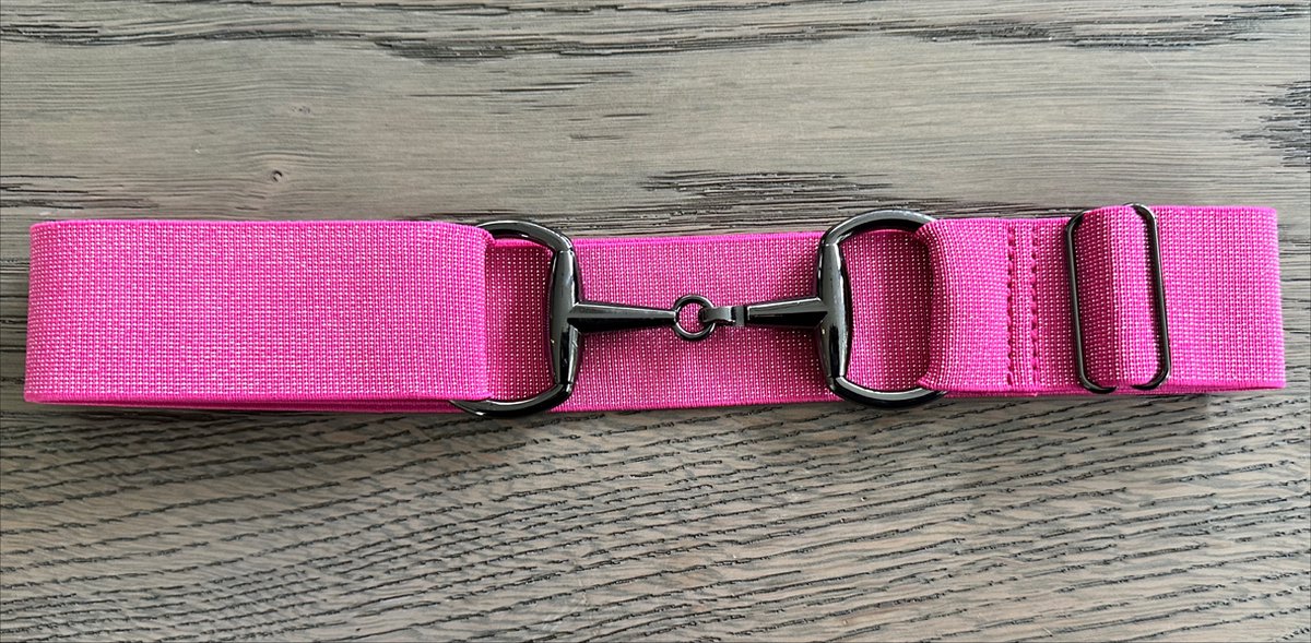 Paardrijriem - Glitter Roze - Zwart - Trensriem - Paardrij Riem - Paardrijden - Riemen