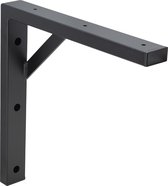 LIROdesign - support d'étagère - support d'étagère avec renfort acier noir 30 x 30 cm - support d'étagère - support d'étagère - supports d'étagère - supports d'étagère murale