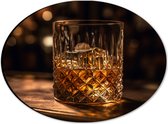Dibond Ovaal - Whisky - Bar - Alcohol - 28x21 cm Foto op Ovaal (Met Ophangsysteem)