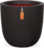 Capi Europe - Pot de fleurs sphère Rib NL - 43x41 - Noir - Pour l'intérieur et l'extérieur - KBLR933