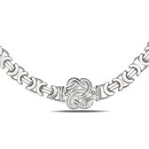 Juwelier Zwartevalk zilveren platte koningsschakel ketting met mattenklopper - ET 80-M/65cm--