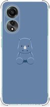 Siliconen Back Cover Geschikt voor OPPO A78 4G Telefoonhoesje met doorzichtige rand Baby Rhino