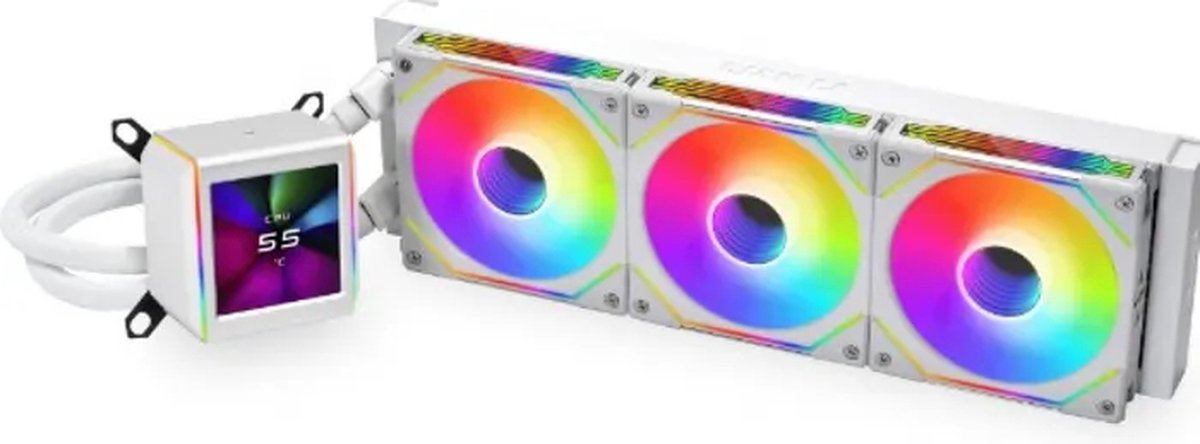 Lian Li Galahad II LCD SL-INF 360, afmeting radiator: 360 mm - voor Intel LGA: 1700, 1200, 115x - AMD AM5, AM4 - 3x 120 mm ARGB fans - wit - Lian Li