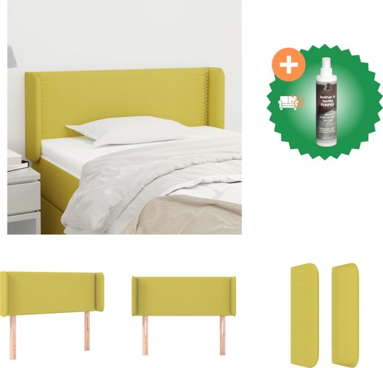 vidaXL - Hoofdbord - Groen - 93 x 16 x 78/88 cm - Duurzaam materiaal - Bedonderdeel - Inclusief Reiniger