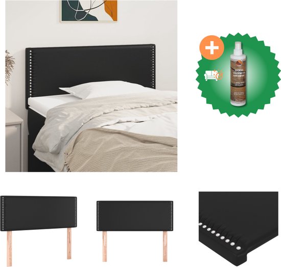 Tête de lit vidaXL Hoofdborden 2 st 80x5x78/88 cm fluweel zwart3116224