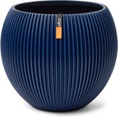 Capi Europe - Vase boule Groove - 21x19 - Bleu foncé - Pot de fleurs d'intérieur - BGVDB103