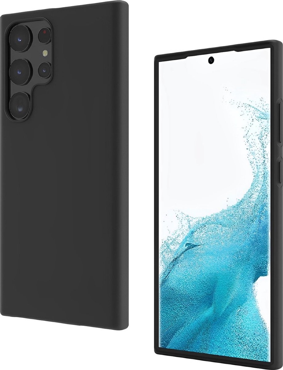 Flexibele achterkant Silicone hoesje zwart Geschikt voor: Samsung Galaxy S23 Ultra