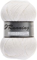 Lammy yarns Running sokkenwol wit (005) - 1 bol wol en acryl garen - pendikte 2 a 3mm - 50 grams