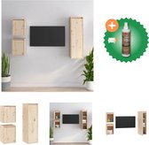 vidaXL Tv-meubelen 3 st massief grenenhout - Kast - Inclusief Houtreiniger en verfrisser