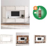vidaXL Tv-meubelen 8 st massief grenenhout wit - Kast - Inclusief Houtreiniger en verfrisser