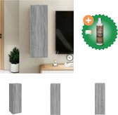 vidaXL Tv-meubel 30-5x30x90 cm bewerkt hout grijs sonoma eikenkleurig - Kast - Inclusief Houtreiniger en verfrisser