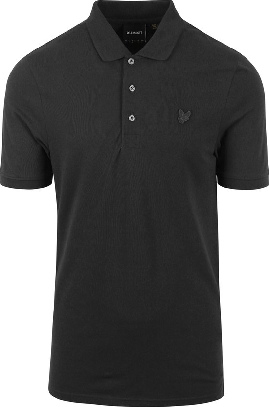 Lyle and Scott - Tonal Eagle Polo Antraciet - Regular-fit - Heren Poloshirt Maat S