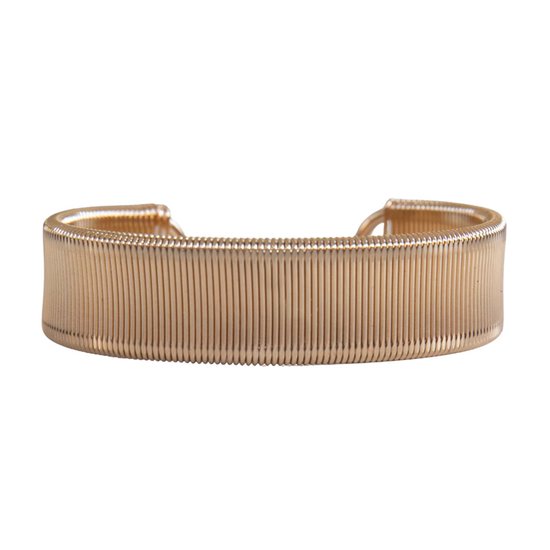 Marama - damesarmband Mae - trendy bangle - goudkleurig - brede armband - nikkelvrij