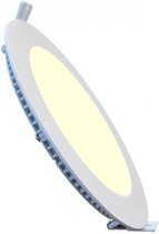 LED Downlight Slim - Inbouw Rond 12W - Warm Wit 2700K - Mat Wit Aluminium - Ø170mm
