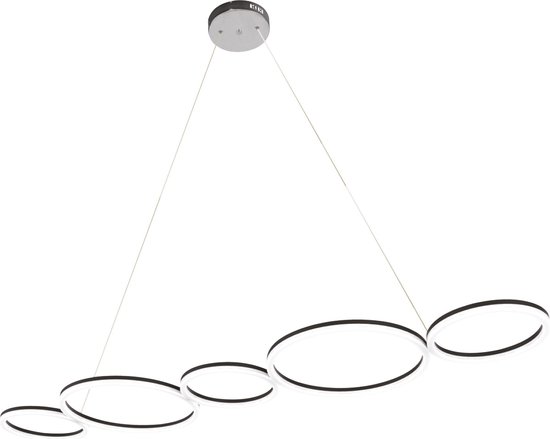 LED à suspension LED - Éclairage suspendu - Sintrus - 45W - Wit Naturel 4000K - Zwart Mat - Aluminium